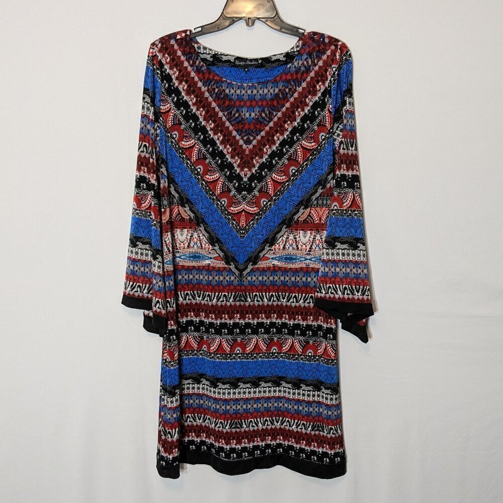 KNAPP STUDIO Multi-Color Long Sleeve, Knee-Length Straight Sheath Dress; Size M